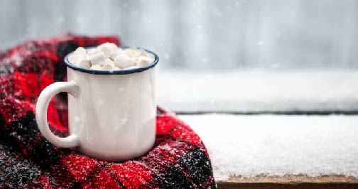 hot chocolate blanket snow